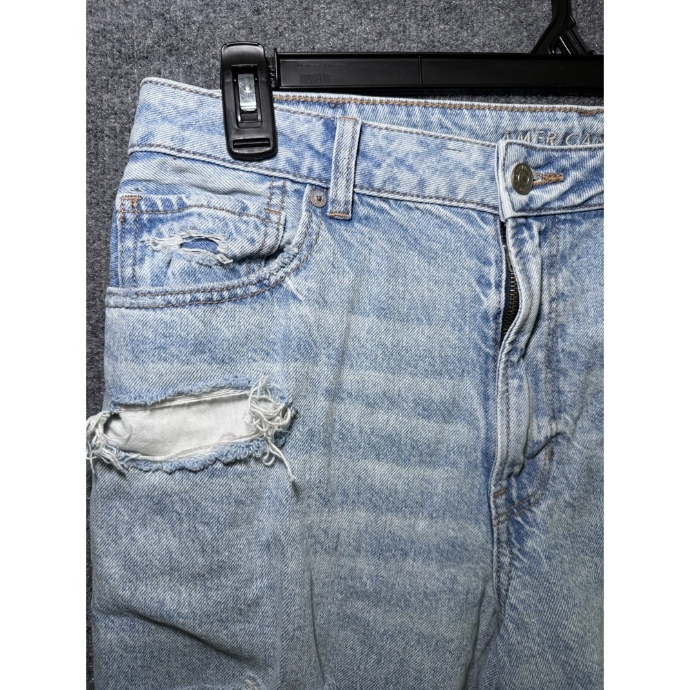 American Eagle Jeans Distressed Ripped Holes Women's SZ 12 Regular - Picture 4 of 11